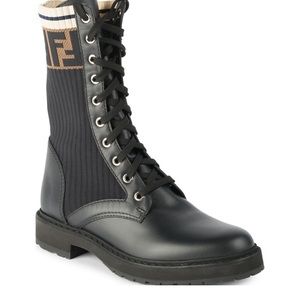 Fendi’s Rockoko combat boots. Worn once, extra laces included.